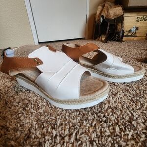 White & Brown Sandals